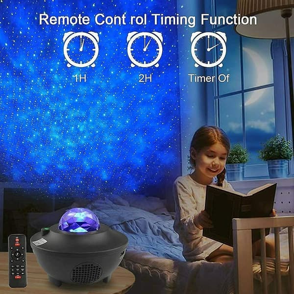 Led Galaxy Projektor Nattelys, Ocean Wave Stjerner Musik Stjerne Projektor Lampe