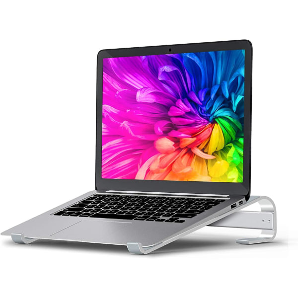 Laptopställ för skrivbord, stabilt Macbook Pro -ställ, datorkylningsställ (silver)