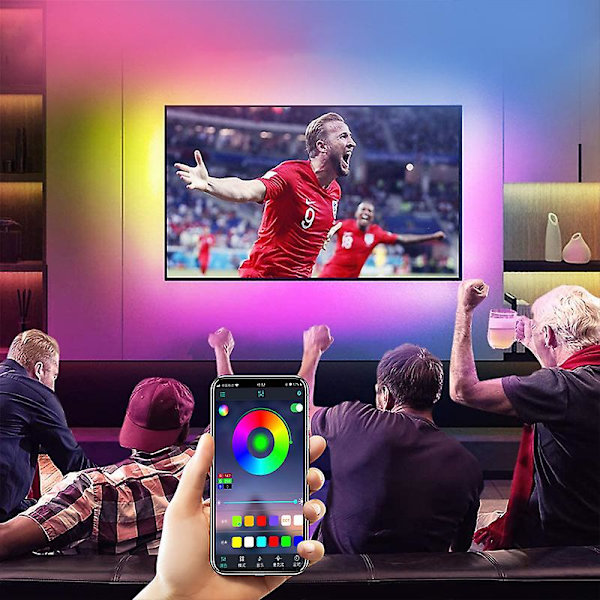 Retro LED-list - TV-belysning 5vusb Bluetooth RGB-ljus med dekorativ vägg-TV-bakgrundsbelysning med 2m