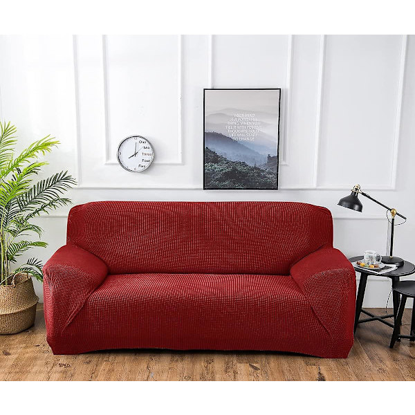 Stretch Sofa Kast Sofa Deksel, Universal Sofa Deksel for Armrest Sofa (Svart, 1 Seater)