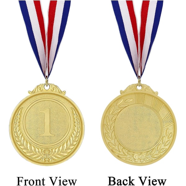 Diameter 5 cm Barnmedaljer 12 guldmedaljer i olympisk stil med band Spel Priser Speltävlingar Vuxna barngåvor
