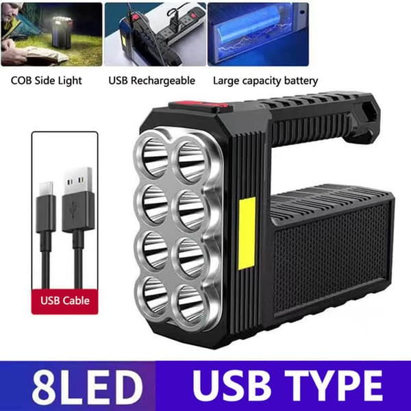 Uppladdningsbar 8 LED Handhållen Solcellsficklampa（B）