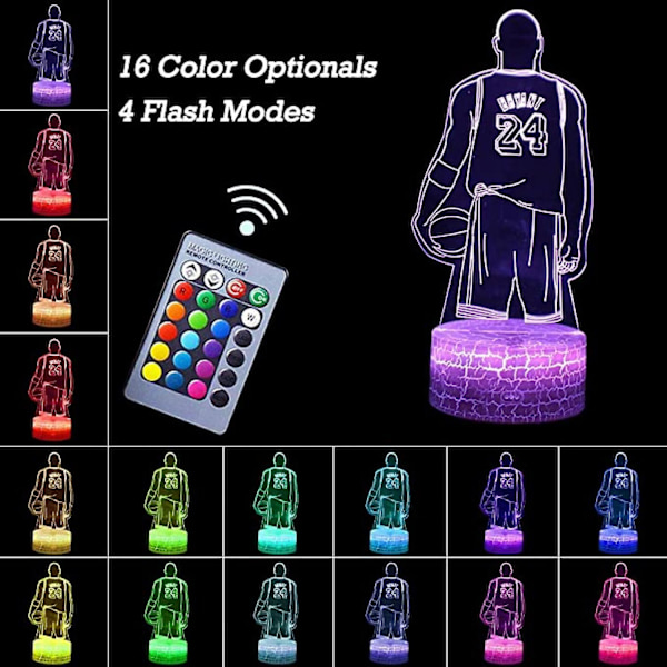 LED Basketball-spiller Natlys 3D Illusion Lampe