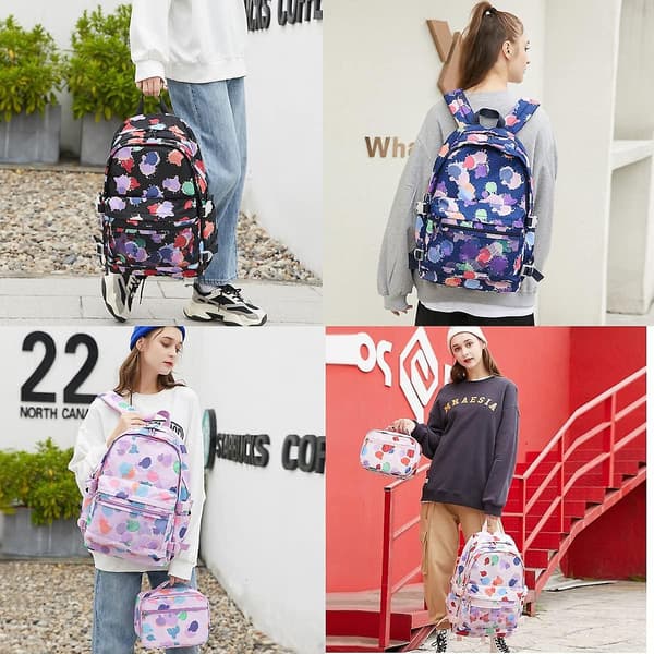 Färgglad graffiti grundskola ryggsäck flickor casual dag pack bokväskor för tonåringar