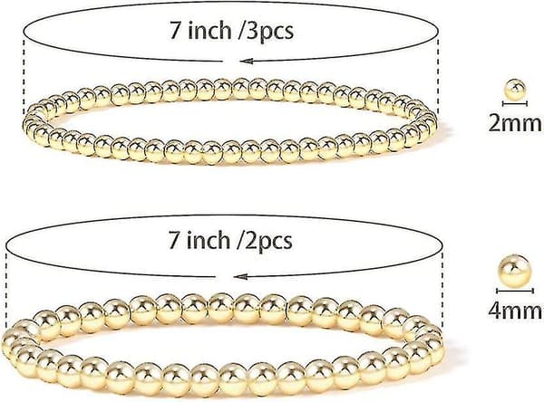 14k Guldpläterad Pärlarmband Stretchig Elastisk Guld Pärlarmband För Kvinnor Present