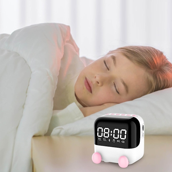 Kreativ skrivbordsklocka högtalare väckarklocka Bluetooth-högtalare trådlös Bluetooth-ljud bärbar hemklocka temperatur spegel rensning