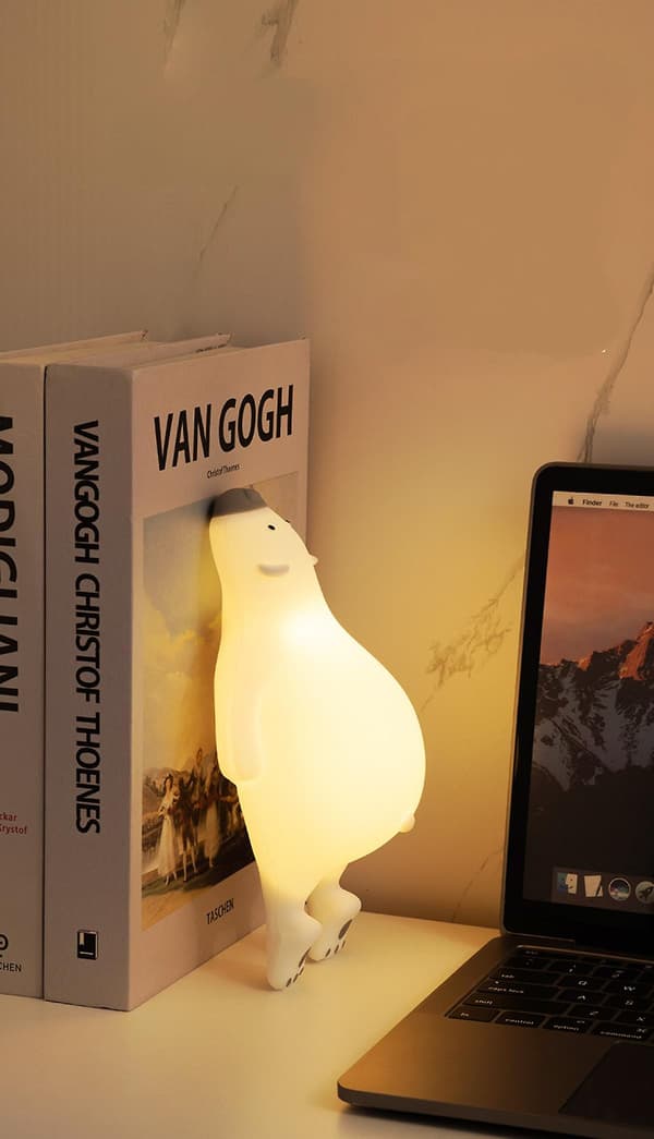 Sovende bjørn natlampe, LED børnehave bjørn natlampe til