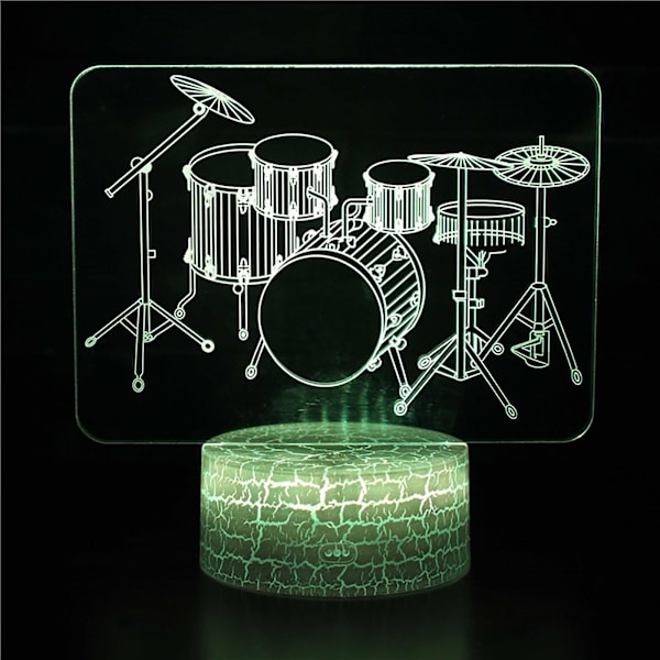 Musikinstrument 3d nattlampa led färgglad 16-färgs fjärrkontroll skrivbordslampa
