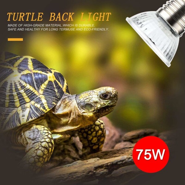 75W UVA UVB Reptil Lampe Pære Turtle Basking UV Bulb Varmelampe Pærer til Reptil Aquarium Turtles Firben Slanger Pakke med 6