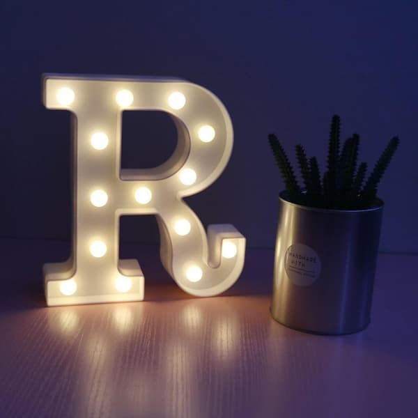 LED-lys nummer bogstavskilt til natlys bryllup