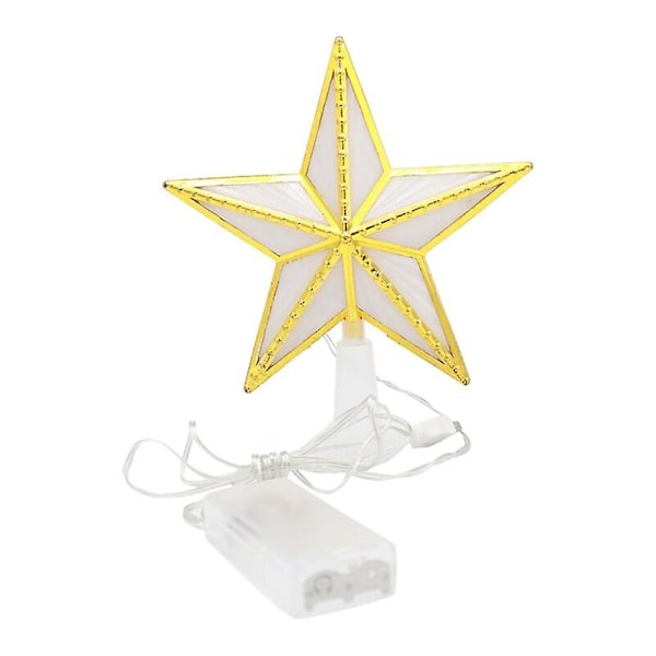 Christmas Tree Topper Plastic Star LED Light USB Battery Powered Treetop Lamp