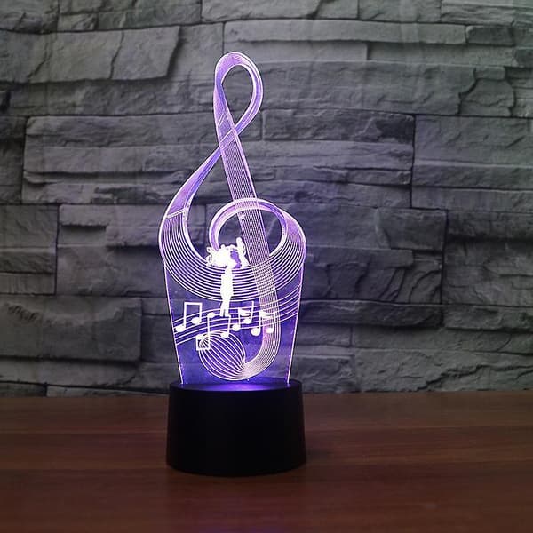 Musiknotation lampe 3d natlys børnelegetøj led 3d touch bordlampe 7 farver led lys til jul