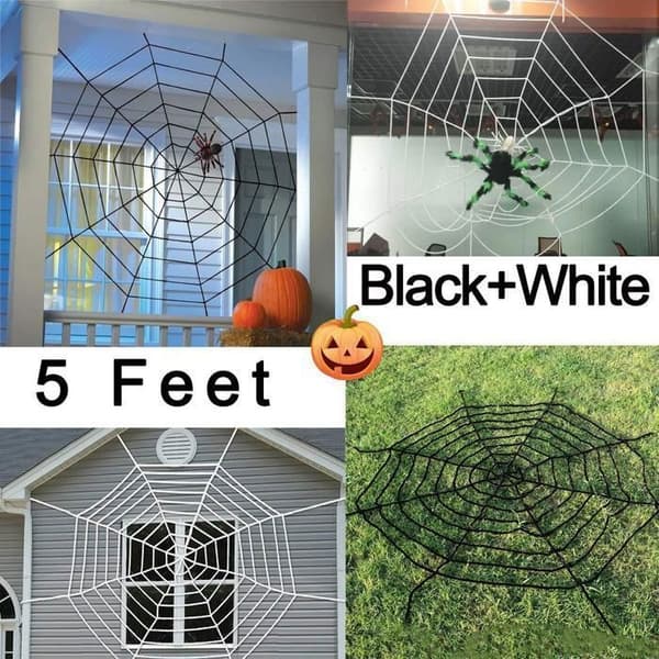 Halloween Spindelvev - Skummel Innendørs og Utendørs Dekor - Hvit - 250cm Hvit Veggfestdekorasjon