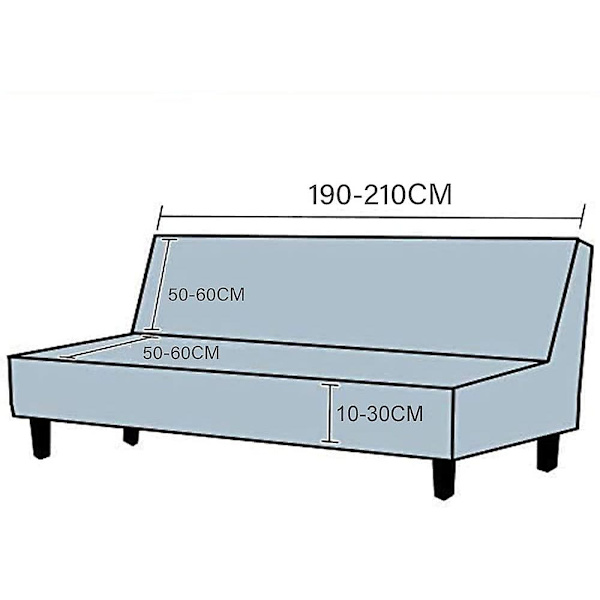Sofföverdrag utan armstöd stretch armlös sofföverdrag 3-sits sofföverdrag