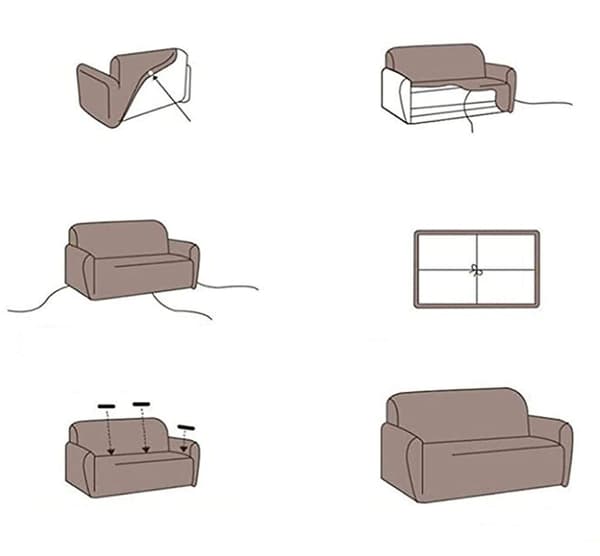 Fargerikt mønster sofaovertrekk supersterkt elastisk støvtett sofaovertrekk 3 seter