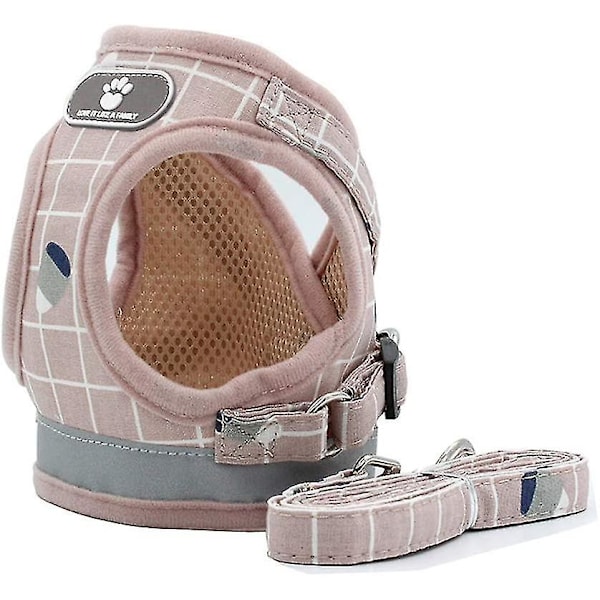 Soft Vest Harness Adjustable Safe Control Puppy Harness Vest Chest Harness For Cat/dog Mz083 (l, Pink)