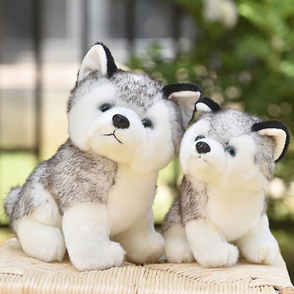Söt simulerad husky plyschleksak huskydocka söt klo maskin present barnens present (onesize)