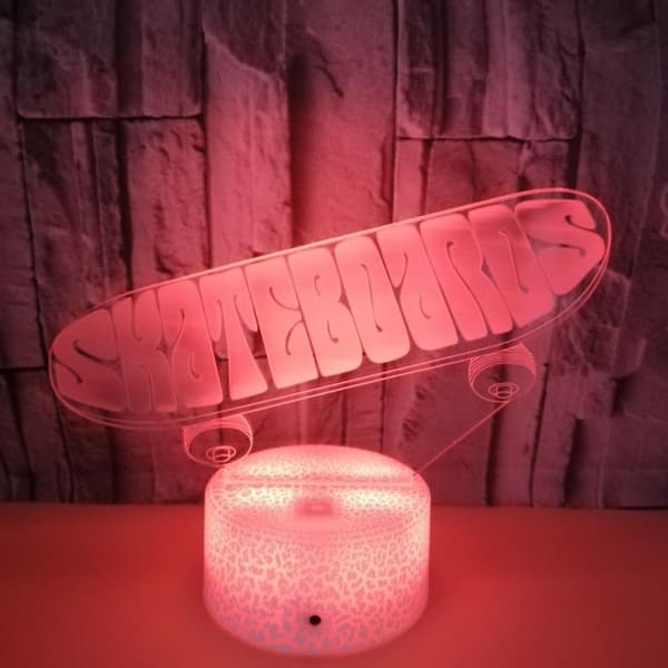 3D optisk illusjon skateboard sensor nattlys