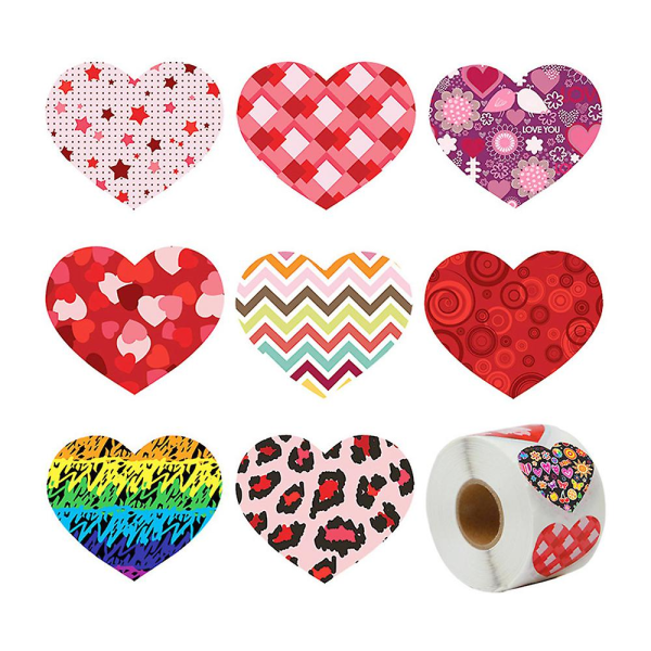 500pcs Valentine's Day Stickers Heart 8 Colors Love Decor Stickers for DIY Craft Wishes Party Decoration