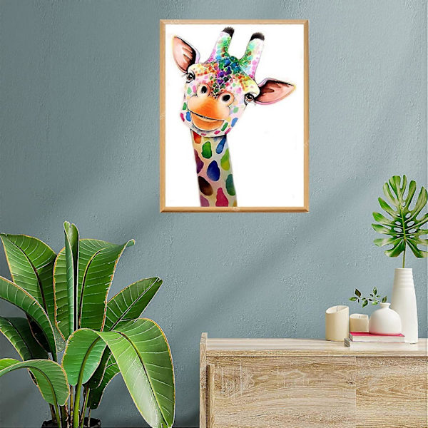 Giraff Diamantmålning Kit för Vuxna Nybörjare 5D Rund Full Borr Djur Diamantkonst Kit Giraff Diamantmålning Kit Pi