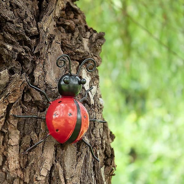 4 stk. jernmarihøne hagedekorasjonsstatue, hagekunst hagedyr metallstatuer, rustikk