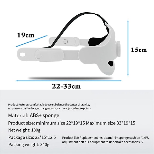 VR-hodesettstropp for 3 justerbar forbedret hodepute som bruker hodestropp for 3-gul（gul）