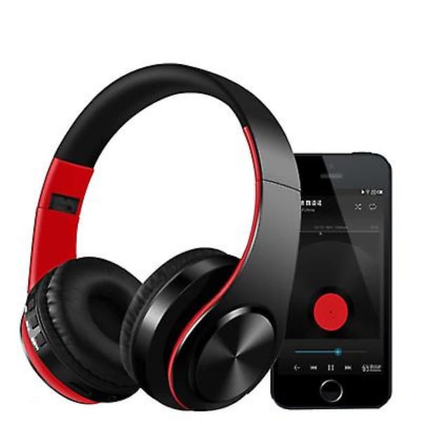 Trådløse Bluetooth-øretelefoner, High Definition Stereo Foldable Headset (sort + blå)