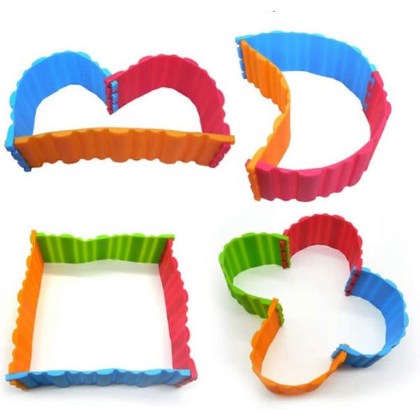 4-pack Multifärgad Kakform Icke-klibbig Silikon DIY Bakform Verktyg Kakform Ormformare Formar Olika Former Design Bröd Bakverk Desserttillverkning Gadget