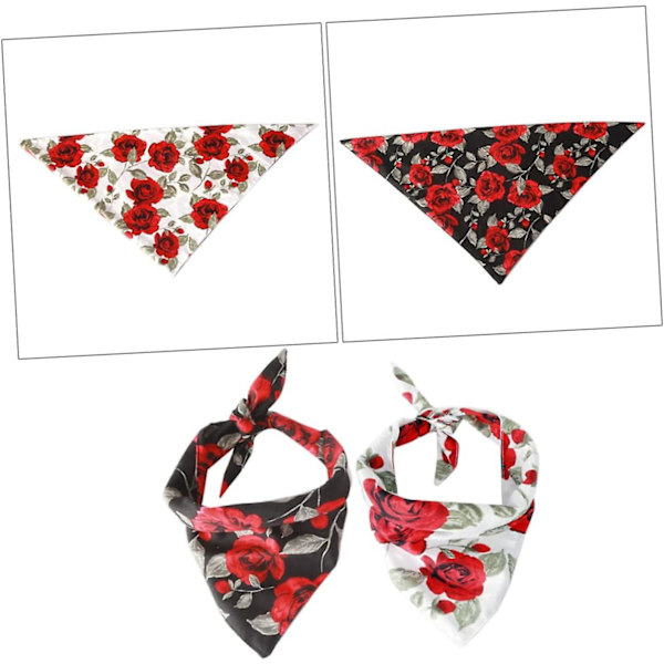4 stk. gave ornamenter vintertøj hund neckerchief lille hund valentine hagesmæk hund tørklæde lille kæledyr hund（66X45cmx2stk，som vistnx2stk）