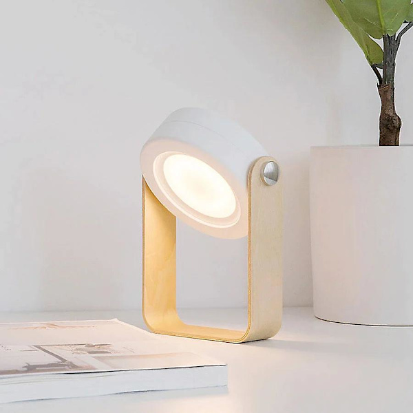 Fällbar touch dimbar läsning led nattlampa bärbar lykta lampa usb uppladdningsbar för barn present säng sovrum（Varm vit）