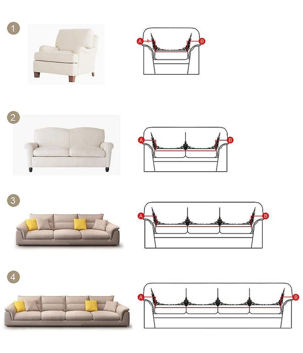 Sofaovertræk, strækbart sofaovertræk jacquard sofasikring (fjer, 1-personers sofaovertræk: 90-140 cm)（B）
