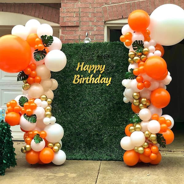 Orange ballonbue guirlande sæt til bryllup og fester
