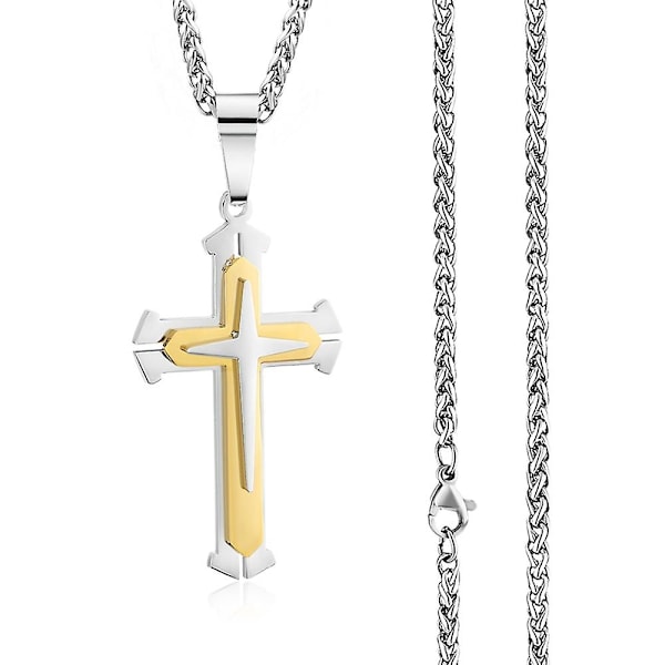Ritarin riipuskaulakorut Trendikäs ruostumattomasta teräksestä punottu ketjukaulakoru miehille Body Statement Jewelry Gift NC128