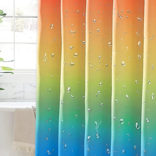 Muggbestandig regnbue dusjforheng, 180x180cm, polyester