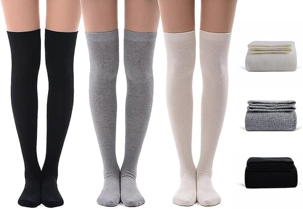 Kvinde Over Knee High Strømper - Bløde Bomuld Cosplay Lårhøje Strømper