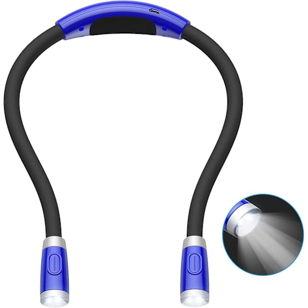 Dww-Oppladbar leselampe Håndfri nakkelampe med 3 justerbare lysstyrkenivåer - USB-kabel inkludert [Energiklasse C]