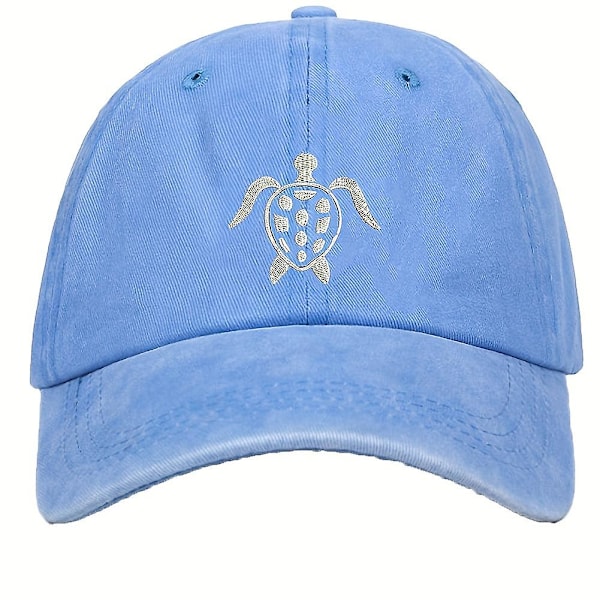 Cowboy Baseball Cap Flying Turtle Personlig Retro Vasket Peaked Cap（lys grå）