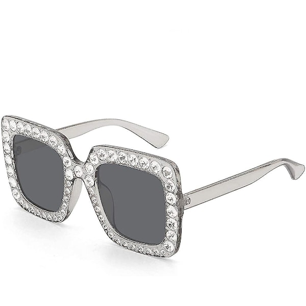 Square Rhinestone Sunglasses Oversized Diamond Bling Bling Glasses