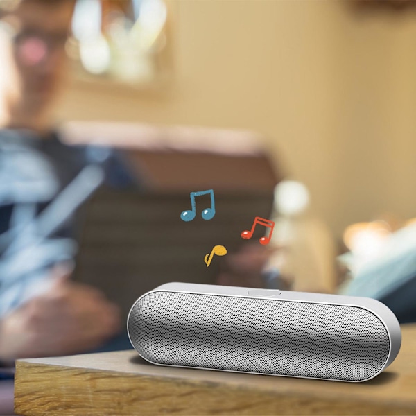 Bluetooth-högtalare Bluetooth-högtalare Trådlös kapsel Ii Pill Liten ljud utomhus Bärbar kort subwoofer Ljud（En storlek, Silver）