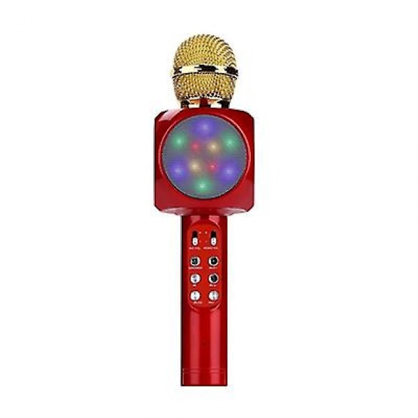 Profesjonell trådløs Bluetooth-mikrofon håndholdt høyttaler karaoke musikkspiller (rød)