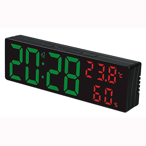 1 st LED-spegelklocka digital väckarklocka snooze-klocka temperatur fuktighetsklocka väderstation heminredning