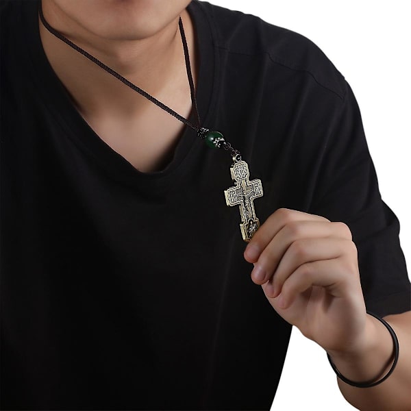 Helig rysk ortodox kors halsband Jungfru Maria håller Jesus hänge halsband rep kedja kvinnor män bön smycken gåva