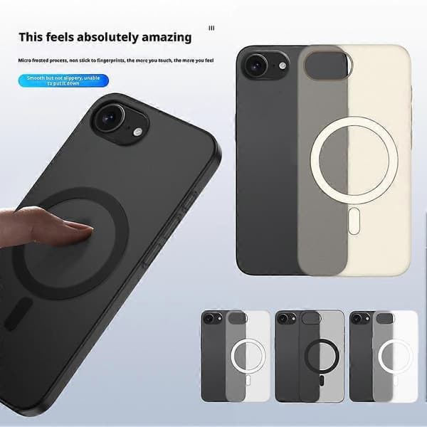 Apple iPhone 16 Pro Max Stöttåligt Magnetiskt Silikonskydd Skärmfodral White