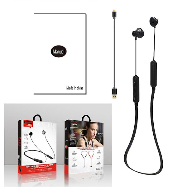 Vandtætte trådløse Bluetooth5.0 nakkebånds-hovedtelefoner sportsmagnetiske headset in-ear-øretelefoner stereohovedtelefoner til Ios Android-telefon