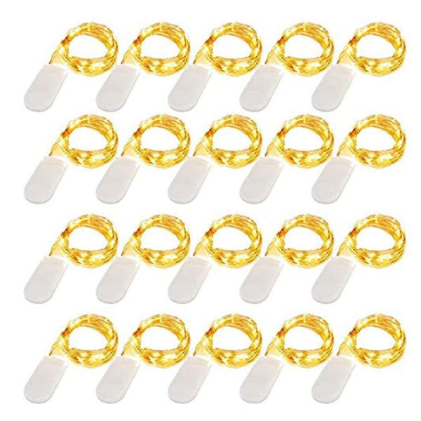 Utomhuslampor Varmvitt Ljus Batteri String Koppartråd Dekor Jul 20 st 1M 10 Led