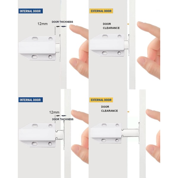 Skjutdörr 4-packsskåp Magnetisk skjutdörr Kortskåp Tryckspärr Frigöring Dörrmagnet Kökslåda Stängare Trycköppnare