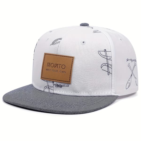 Bogstav Patch Læder Label Graffiti Casual Baseball Cap Ny Trend Broderi Patch Hip Hop Hat Casual（grå）