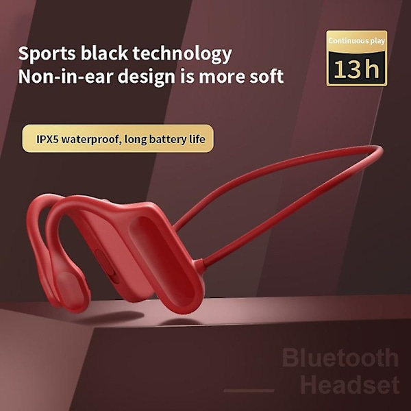 Smertefri Open Ear Trådløse Bluetooth5.6 Hovedtelefoner Vandtætte Sport Ørekrog Øretelefon Stereo Håndfri Bluetooth Headset Med Mikrofon Til Løb R