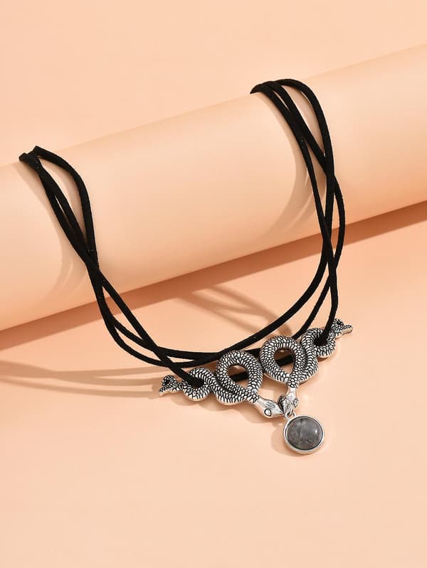 Dww-Labradorit orm choker halsband choker halsband orm halsband trolldom gotisk halsband