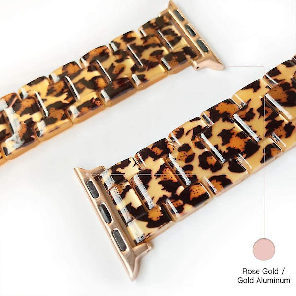Lätt Apple Watch-armband - Fashion Resin Iwatch-armband Kompatibelt med Koppar Rostfritt Stål Spänne för Apple Watch Series 7 Series 6 Series Se